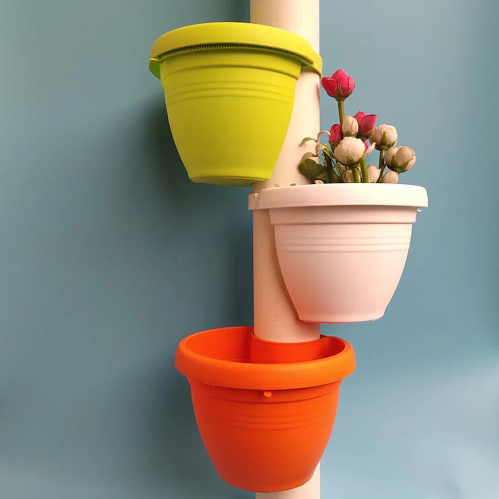 

3 pcs Drain Flower Pots Gutter Downspout Flowerpot For Plants Durable Hanging Flowerpot Household Ornament Balcony Garden Craft
