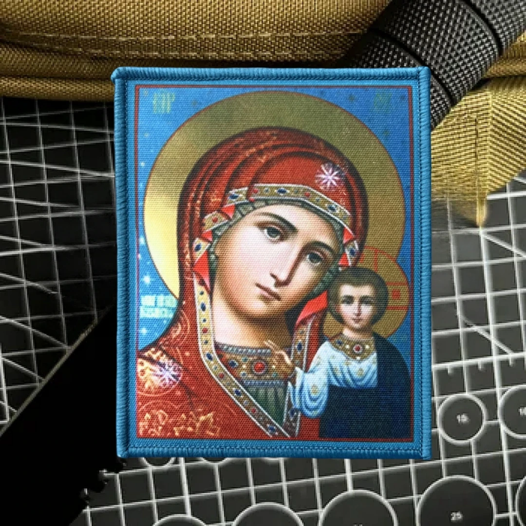 

Virgin Mary Morale Badge Patch Military Emblem Tactical Armband Printed Hook and Loop Clothing Backpack Accessories Stickers
