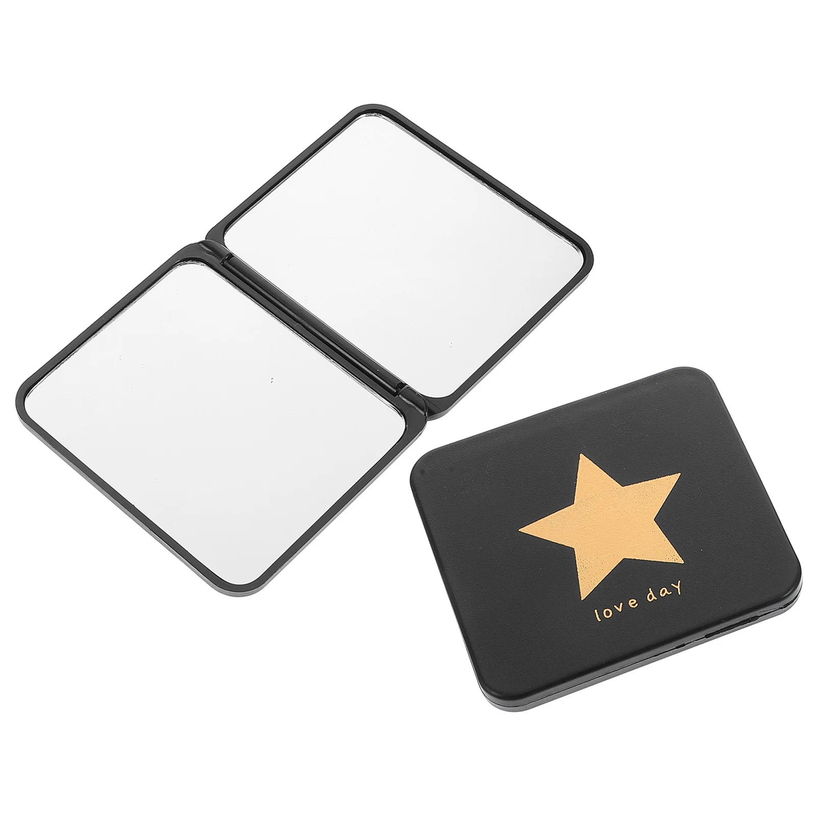 

2Pcs Mini Makeup Mirror Double Sided Folding Portable Compact Handheld Mirror Travel Office Outdoor Essentials