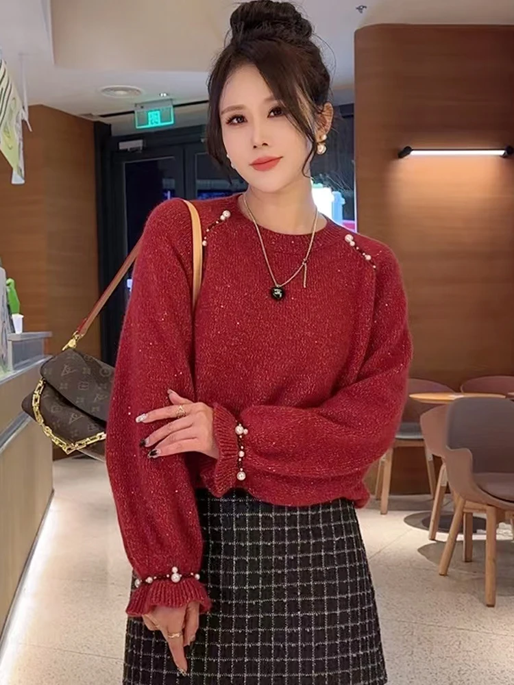 Thiened rotondo Ne Bell Sve maglione da donna autunno inverno nuovo Sle bellissimo top interno lavorato a maglia dolce Sle vestibilità ampia