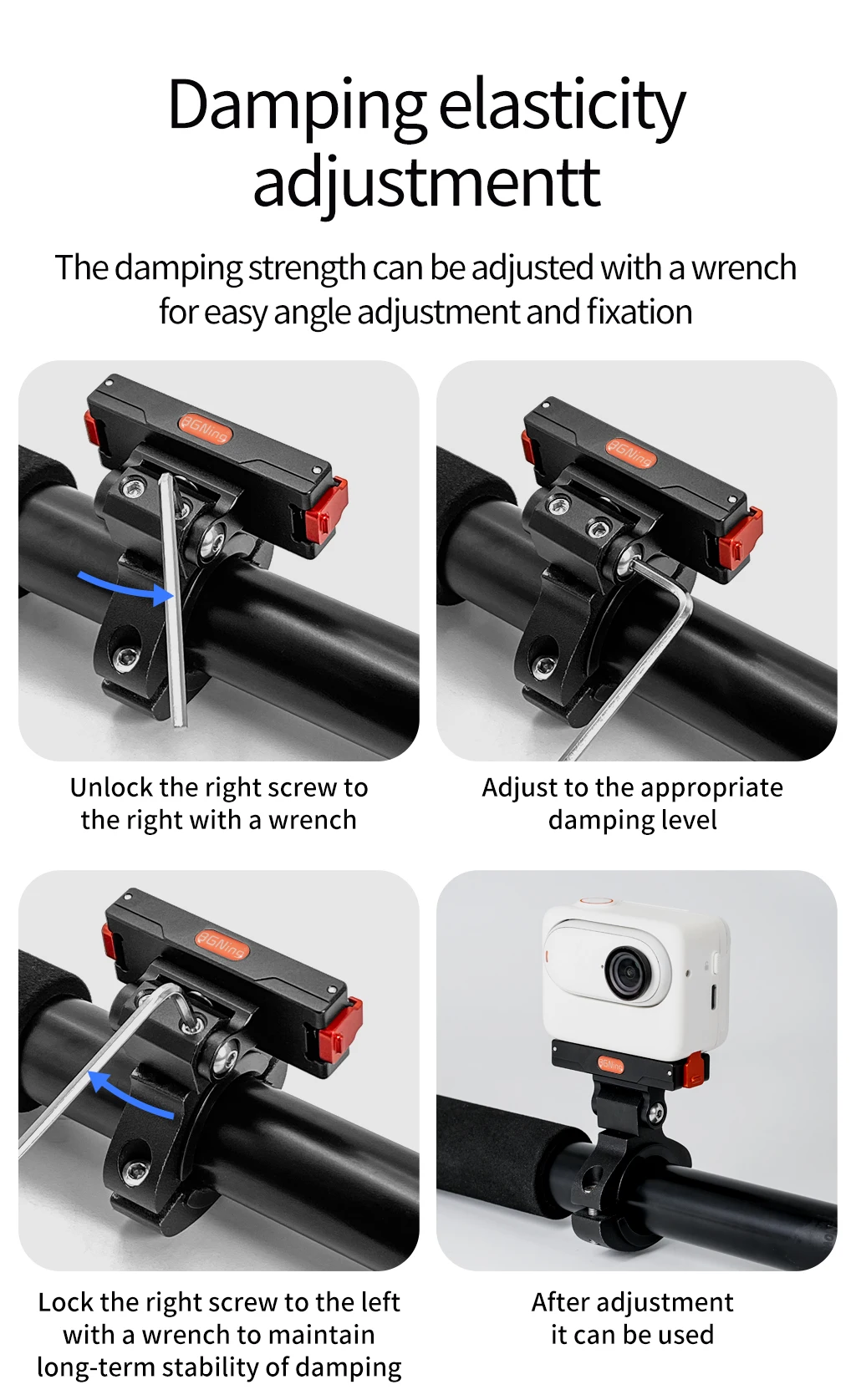 GO3 GO3S Magnetische Schnellwechselhalterung, verstellbare Aluminium-Lenkerhalterung für Insta360 Go 3/3S Fahrrad- und Motorradkamerahalter – Detail 3