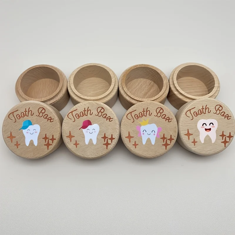 Precious Multi-Functional Wooden Box Baby Teeth  Fetal Hair Storage Portable Souvenir Wisdom Teeth Desktop Decor Newborn Gift