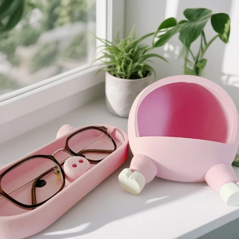 Cute and Interesting Pig Glasses Storage Box Office Desktop Storage Box Entrance Key Storage Miscellaneous Storage Phone Holder
