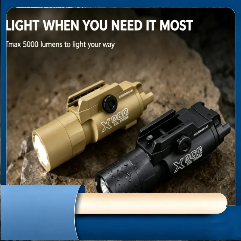 Dual Color Optional Rail Hand Light X300 Ultra Waterproof Bright LED Torch for Outdoor Trip Backyard Evening Illumination