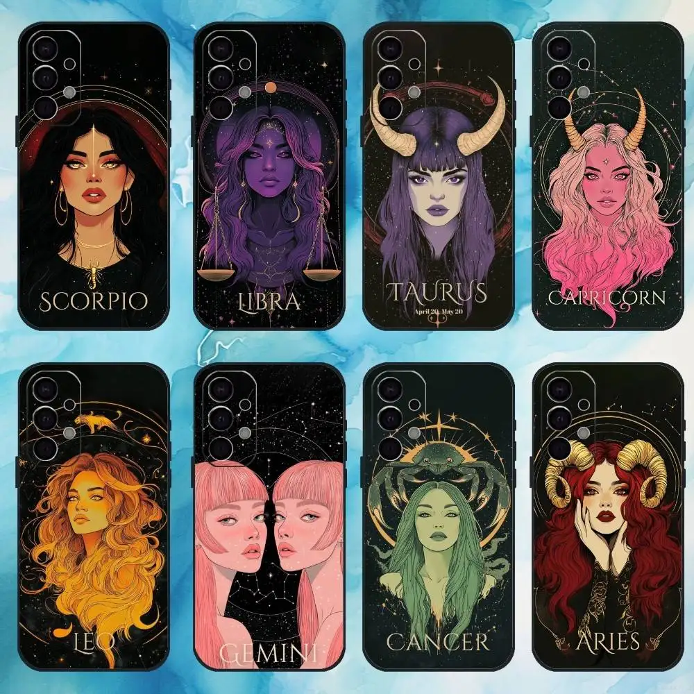 

Zodiac Girl Phone Case For Samsung Galaxy A73,A72,A71,A70,A53,A52,A51,Soft Silicone Black Cover
