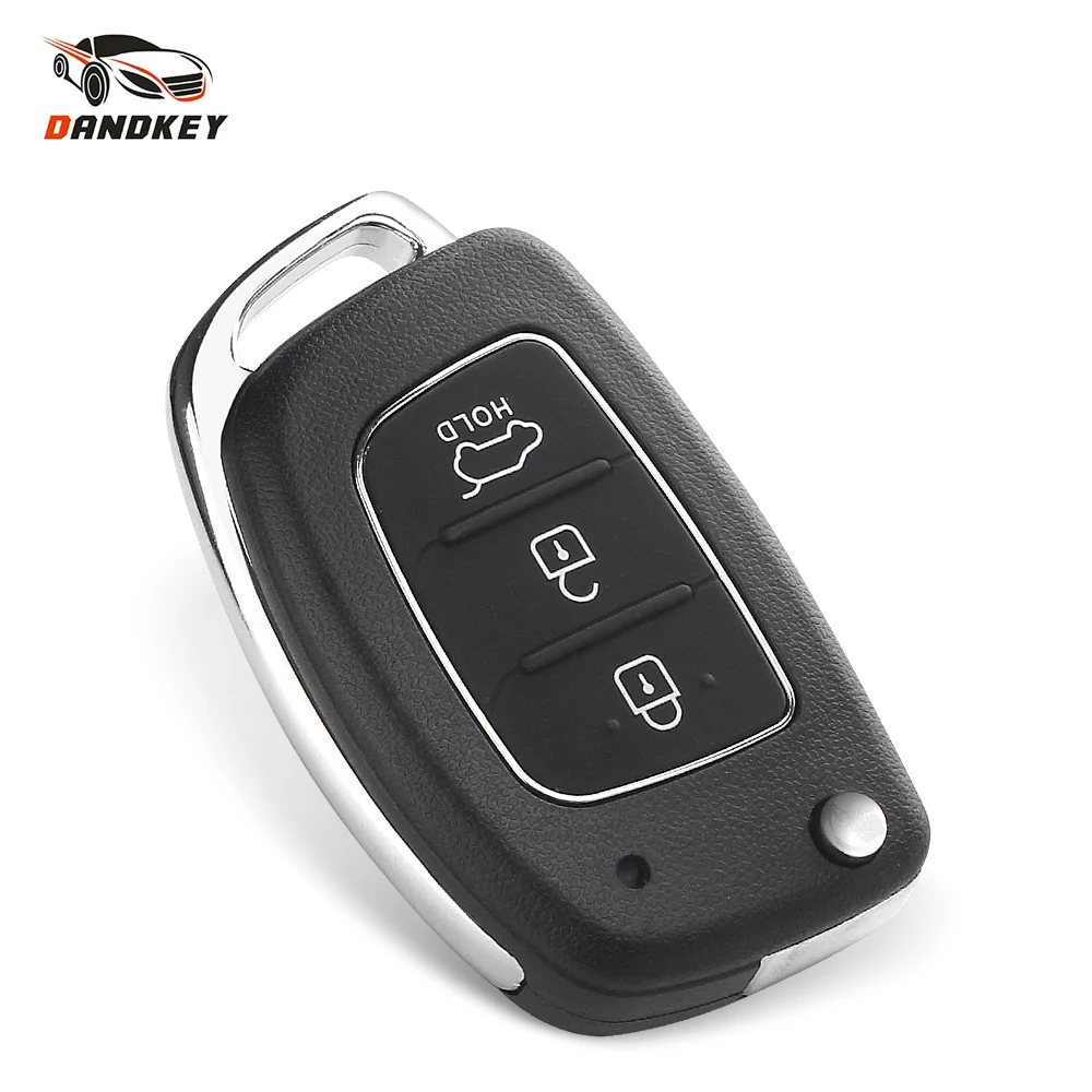 Dandkey For Hyundai Solaris IX35 IX45 Santa Fe HB20 Verna Flip Folding Remote Auto Car Key Case Shell 3 Buttons