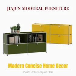Hot-Seller | Minimalist Steel Storage Side Cabinet｜Slim Profile Flip Door Unit for Hallway | Flip-Top Cabinet for Living Room