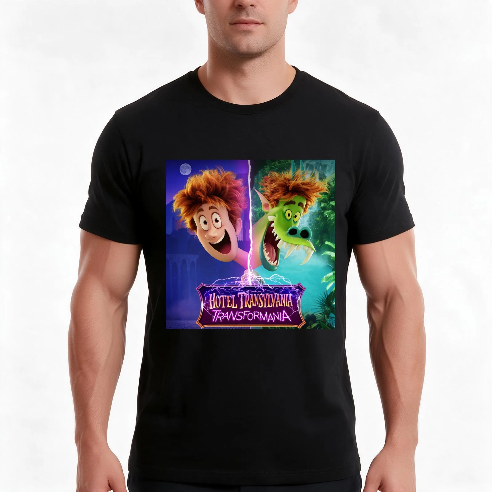 Johnny Hotel Transylvania Transformania 4 - Jonathan Loughran T-Shirt, Summer Casual Cotton Tee, Oversized Streetwear Tops