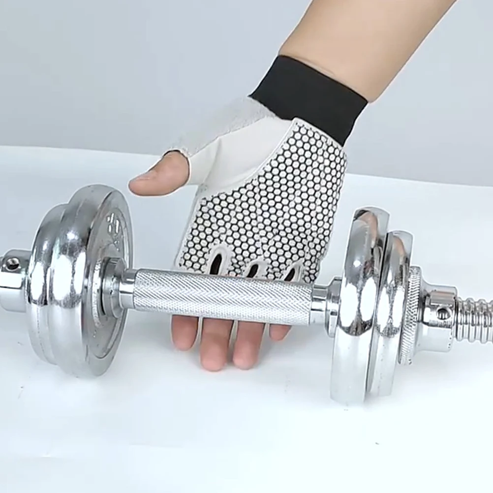 1Pair Breathable Half Finger Workout Gloves Durable Fitness Gloves Anti Slip Palm for Gym Weightlifting Outdoor Exercise