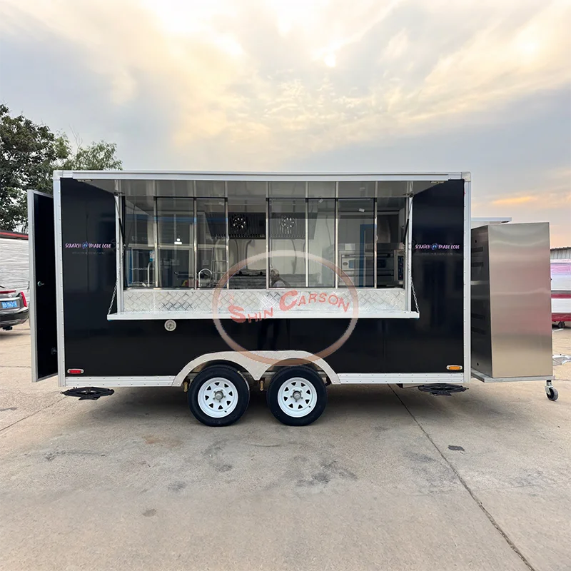 

Custom Food Stall Fast Food Truck Van Pizza Truck Ice Cream Mobile Kiosk Coffee Taco Concession Food Trailer with Full Kitchen