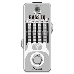 Amuzik-BASS-EQ Equalizer Guitar Pedal, Electric Guitar Effects, Bass with True Bypass, Mini Size, LEF-317B