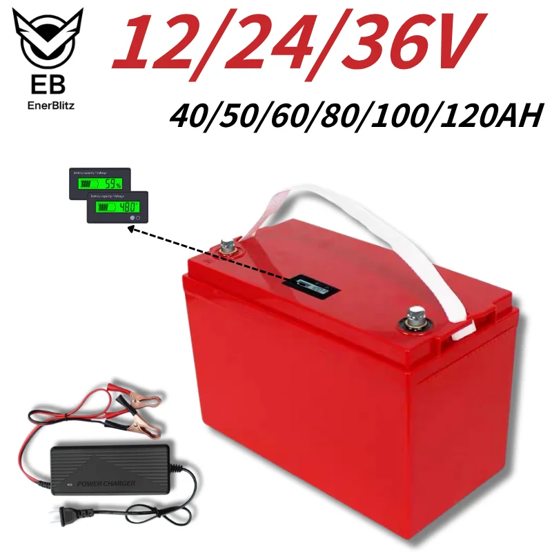 

EB 12V 120Ah 100Ah 80Ah 24V 50Ah 24V 60Ah 36V 40Ah 50Ah batería de iones de litio para farolas solares barco de almacenamiento