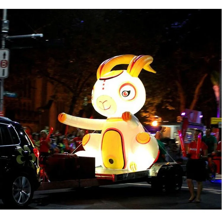 Chinese New Year Decoration 12 Inflatable Zodiac Animal Balloon Model with LED Light