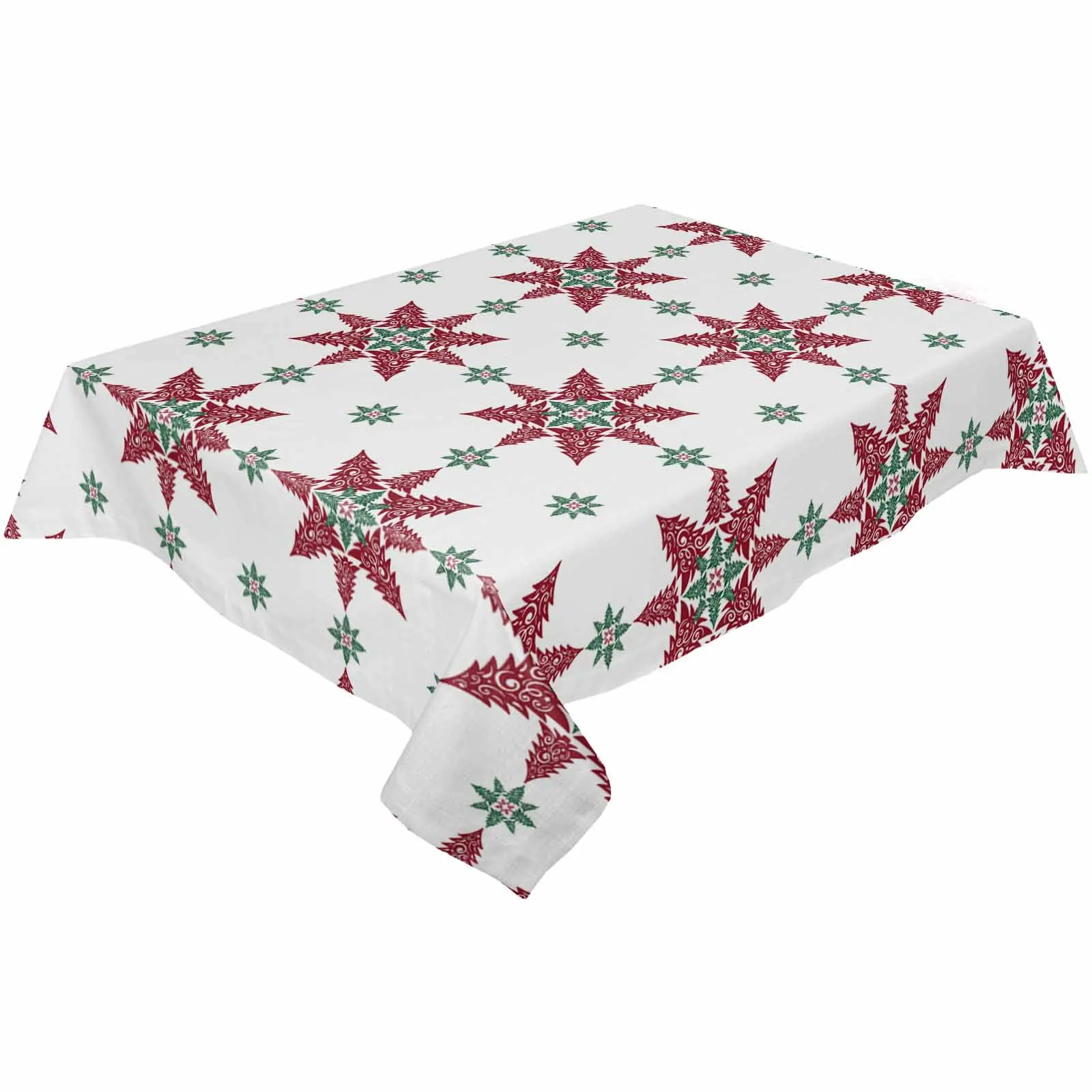 Christmas Snowflake Abstract Loop Tablecloths Waterproof Kitchen Coffee Table For Living Room Home Decor Dining Table