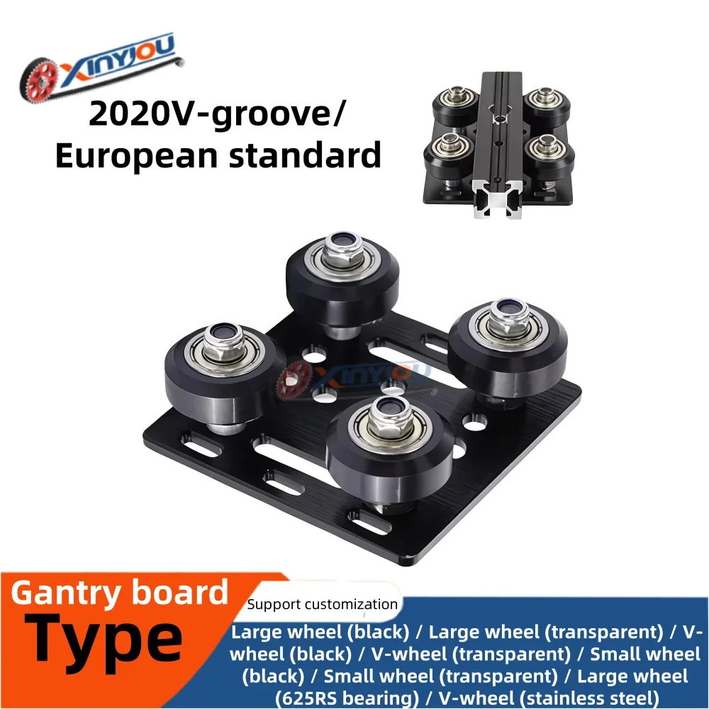 3D Printer Accessories European Standard 2020 Aluminum Profile Size Wheel V-Wheel V-Slot Construction Gantry Plate Pulley Block