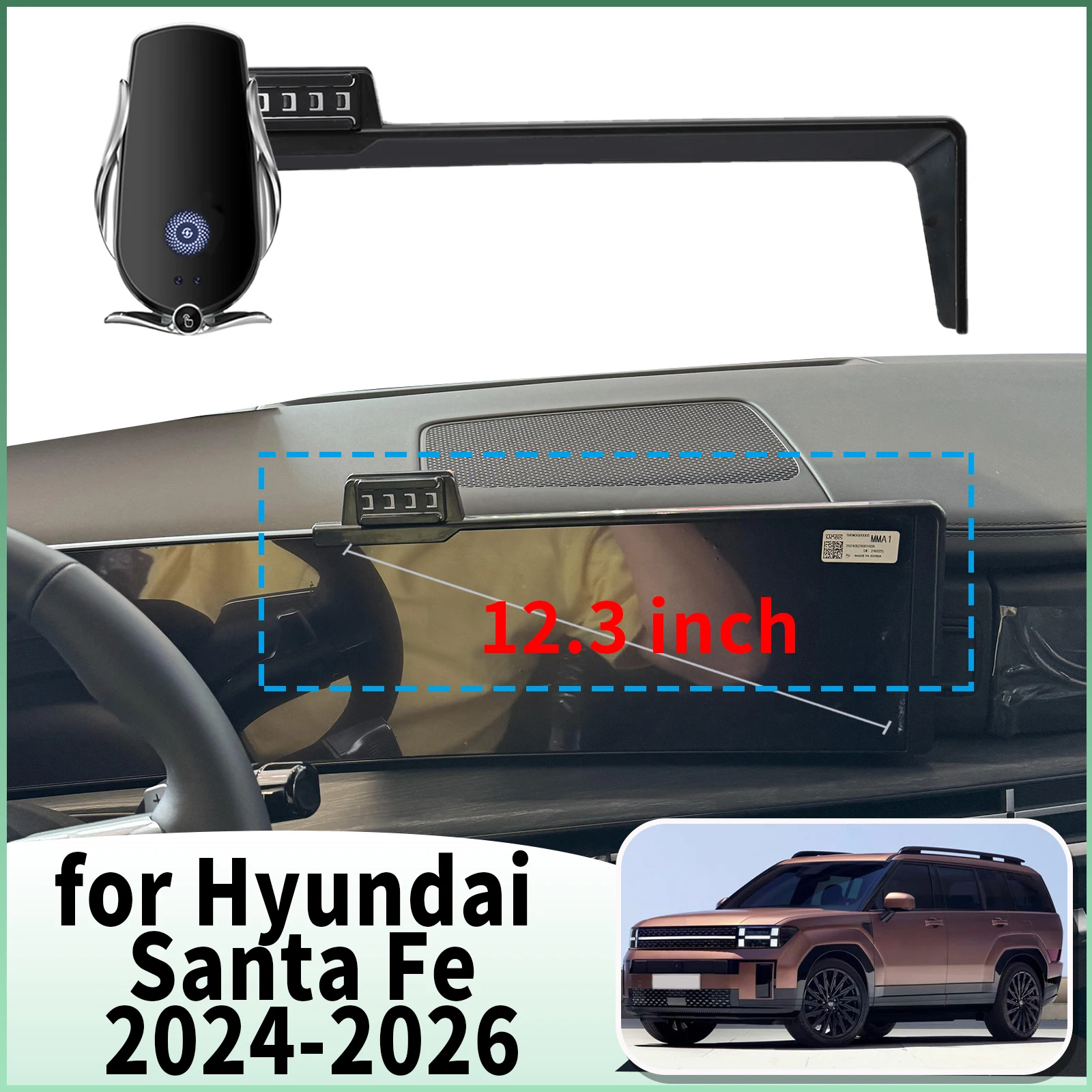 

fit for Hyundai Santa Fe 2024 2025 2026 Specific Dashboard Navigation Phone Holder Mount Design Car​​ accessoires