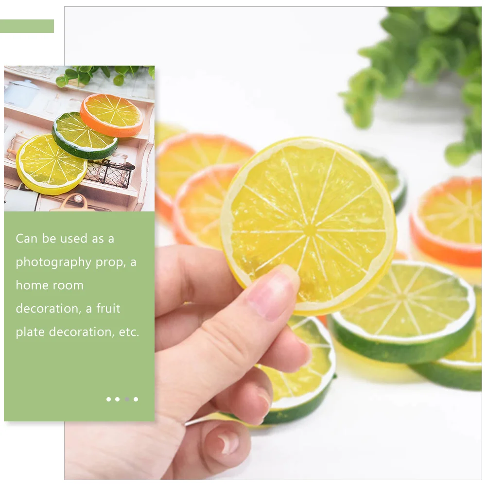 30 Pcs Imitation Lemon Slice Fruit Basket Juice Faux Simulation Electric Juicer Vegetable