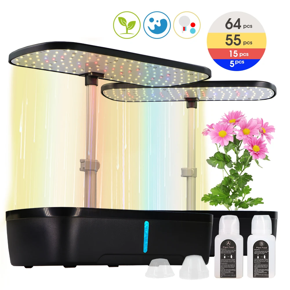 12-Pod 4L Recirculated Water Timing Pump Hydropomic System LED Grow Light Indoor Garden Planting Growth Box Soilless Cultivation