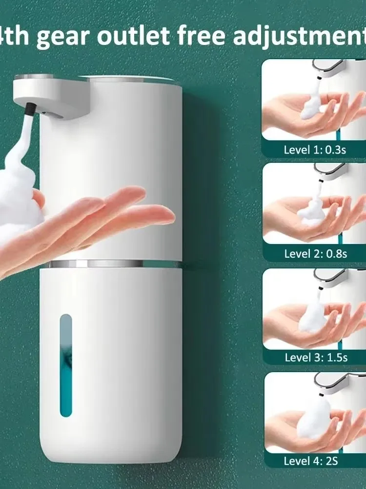 Automatic Soap Dispenser Touchless Foaming Soap Dispenser 380ml USB Rechargeable Electric 4 Level Adjustable Foam Soap Dispenser