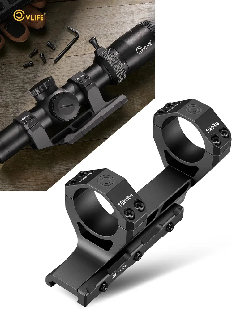 

CVLIFE Cantilever Scope Mounts Offset Dual Ring One-Piece Scope Mount for 1in 30mm Riflescope Lightweight Aluminum 1.5in Height