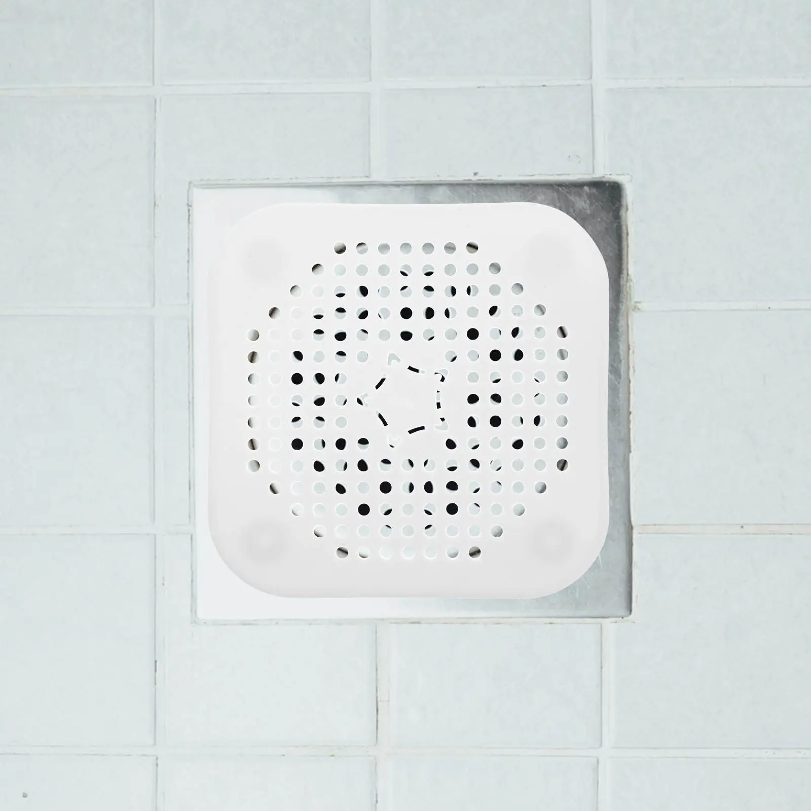 4Pcs Kitchen Sink Drain Silicone Strainer Square Floor Hair Catcher Covers Bathroom Floor Drain Filter Non-Clogging