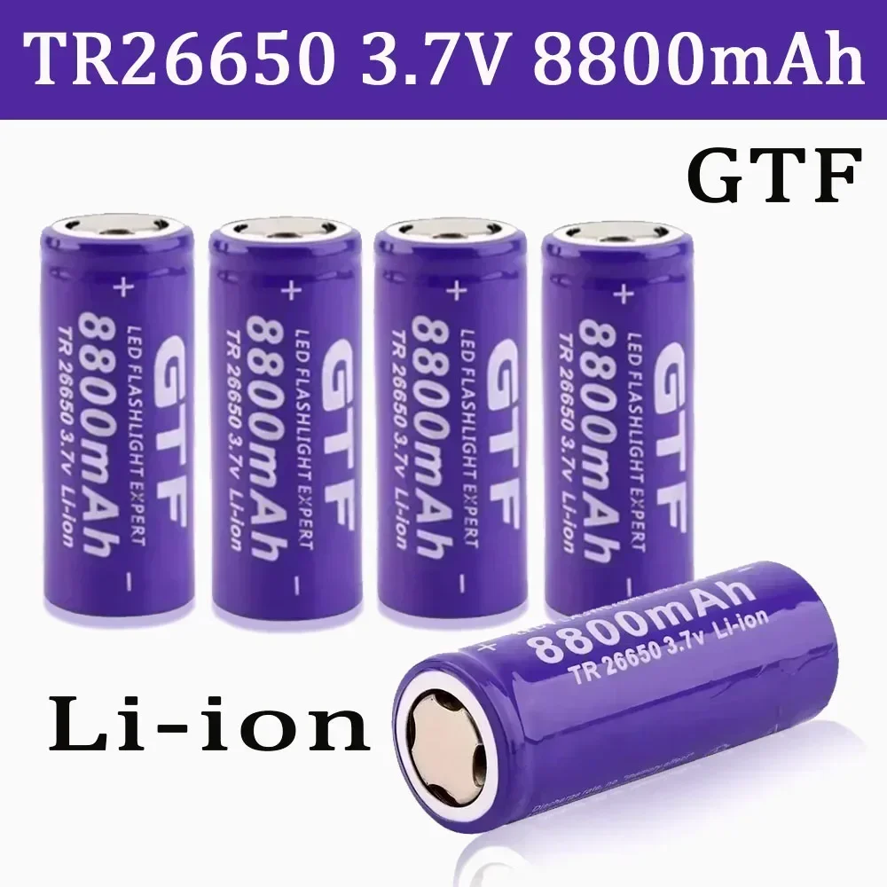 

k 100% New Battery 3.7V 26650 8800mAh Li-ion Rechargeable Battery for LED Flashlight Flashlight Li-ion Accumulator Battery