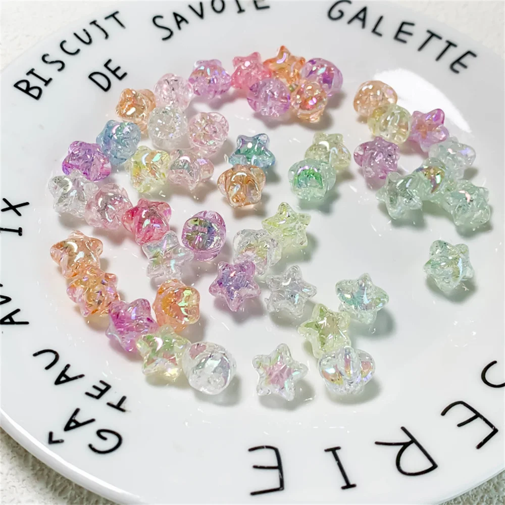 ST18 Colorful Stars Heart Shape Fragmented Flowers Handmade Beaded Bracelet Pendant DIY Jewelry Accessories view 2