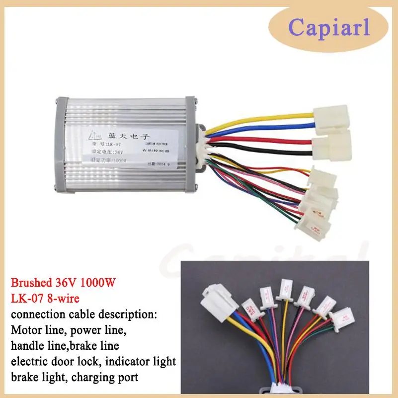 36V 1000W Electric Bicycle EVO Scooter Brush Controller DC Brush Motor Speed Control Drive Box Controller