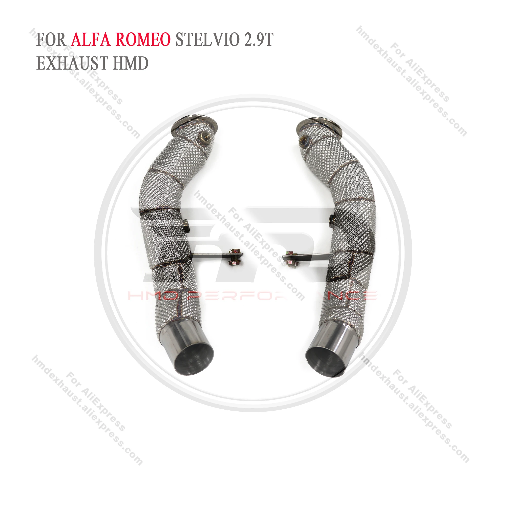 HMD Exhaust System Stainless Steel Performance Downpipe for Alfa Romeo Giulia Stelvio 2.9T With Heat Shield Pipe