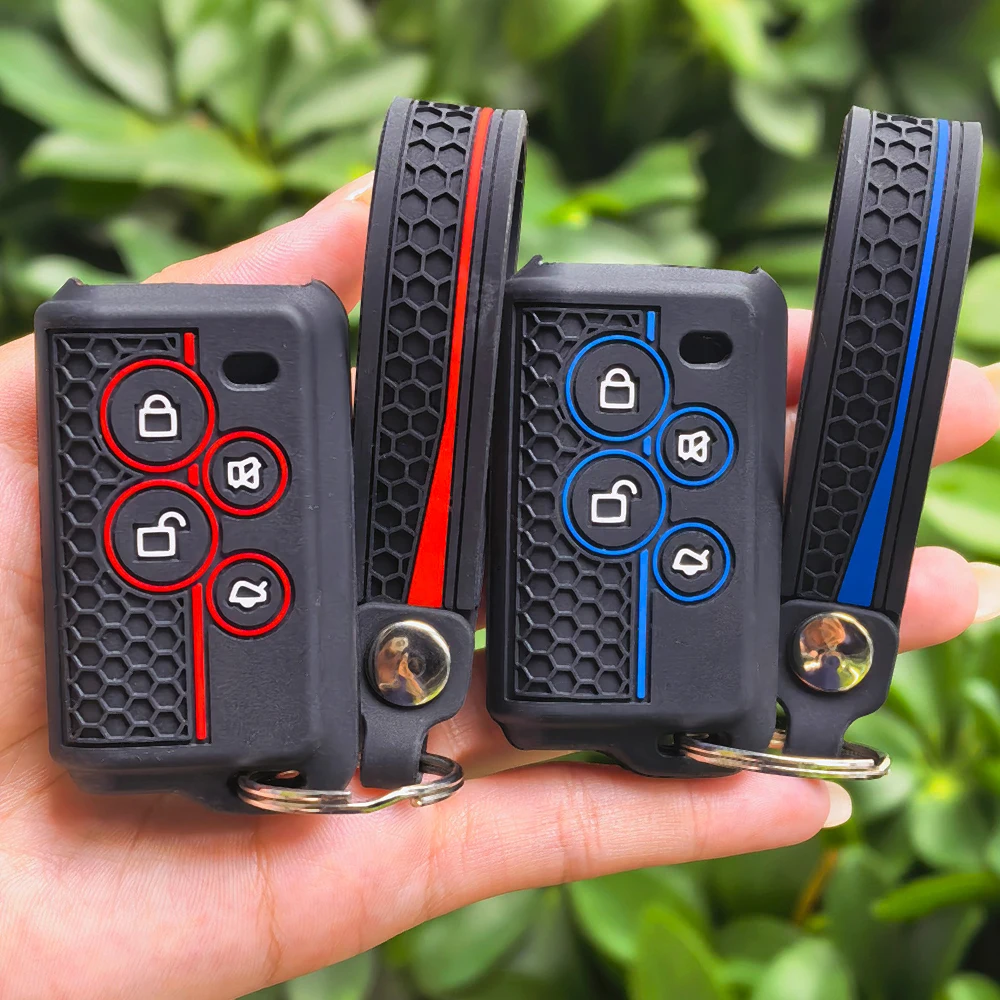 For Universal Electric Vehicle Motorcycle silicone remote key cover with wrist strap and carabiner