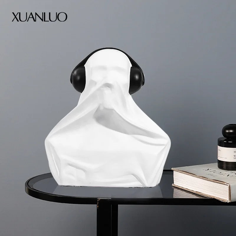 Minimalist Modern Resin Figurine Sculpture Creative Ornament Soft Furnishing Home Study Property Showroom Decorative Display