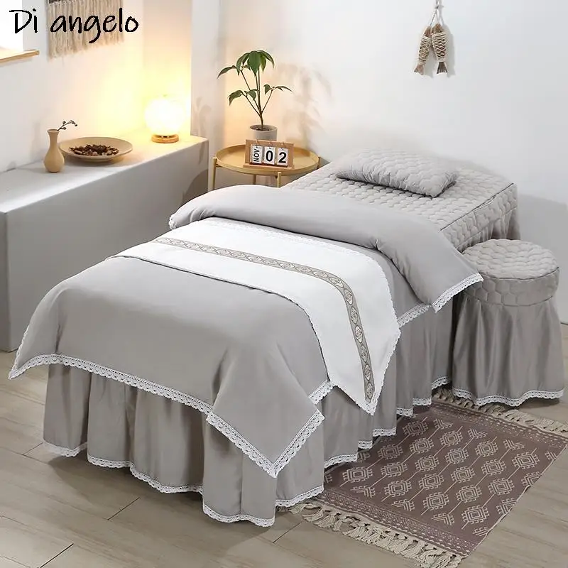 Beauty Salon Bedding Set, Monochromatic, High Quality, Custom Logo, Massage Spa, Bedspread, Duvet Cover, Skirt, Quilt Sheet, # S