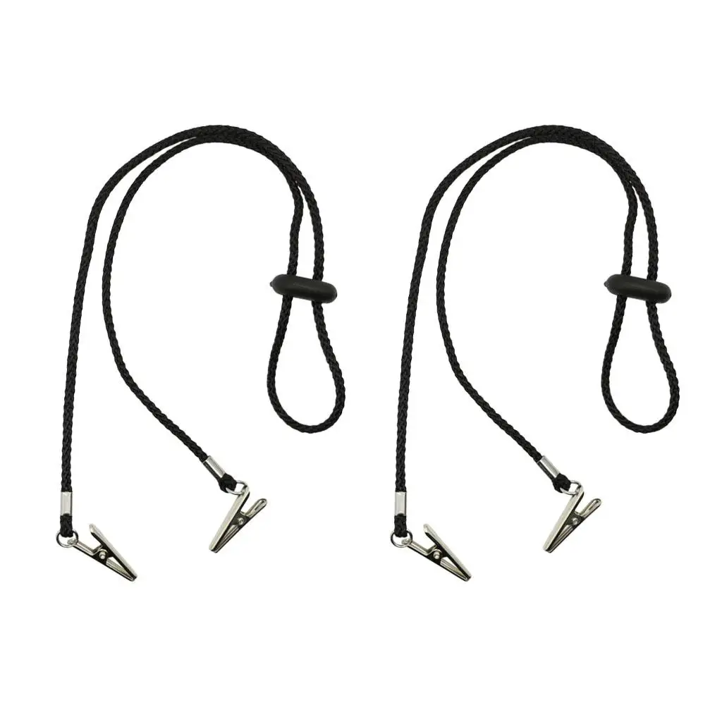 2pcs Adjustable Mealtime Dinner Napkin Clip Strap Lanyard Neck Chain Elderly Adults Kids Clothing