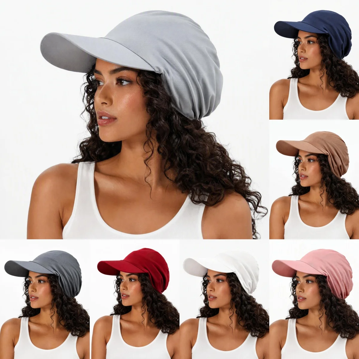 Women's Hijab Trendy Casual Muslim Headscarf Hat With Brim Outdoor Sun Visor Turban Islamic Baseball Cap Sun Protection