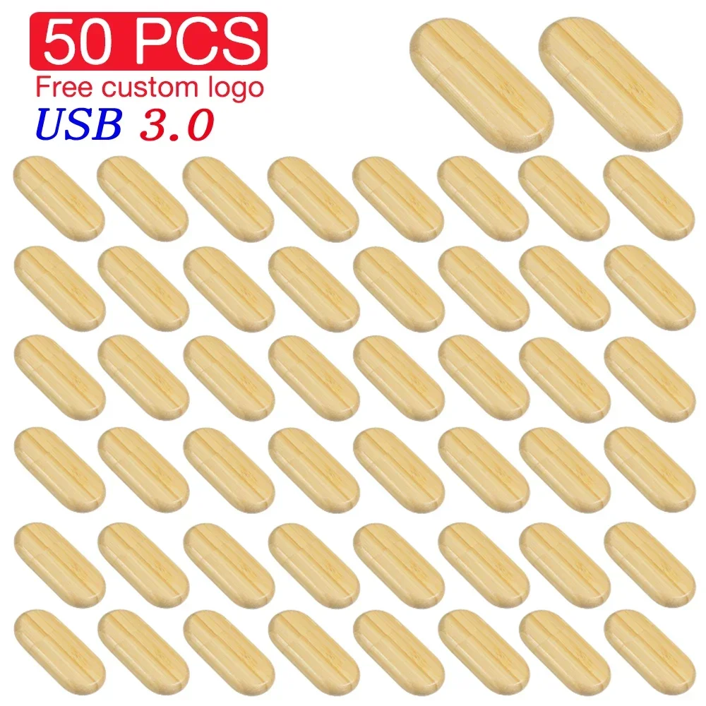 50개 묶음 나무 USB 3.0 플래시 드라이브 128GB 무료 맞춤형 로고 펜 드라이브 64GB 고속 메모리 스틱 32GB 선물 상자 펜드라이브 8GB