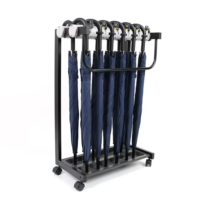 Umbrella Holder with Lock Long Curved Handle Customizable for Hotels Guesthouses Banks and Companies