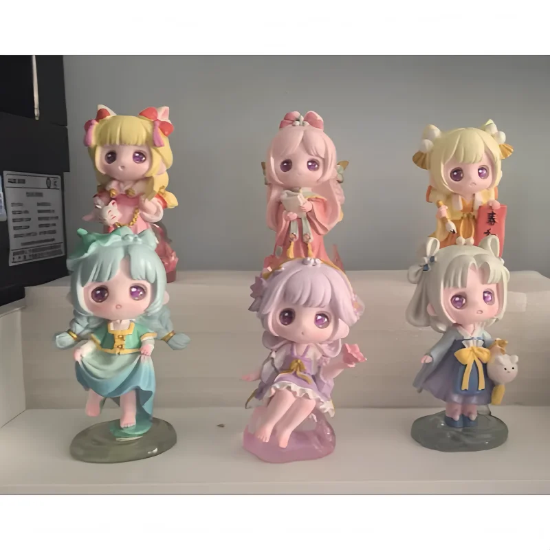 

Древний стиль встречает весенний бриз, слепая коробка Hanfu, милая мультяшная фигурка, китайская скульптура, настольный орнамент, смоляная игрушка