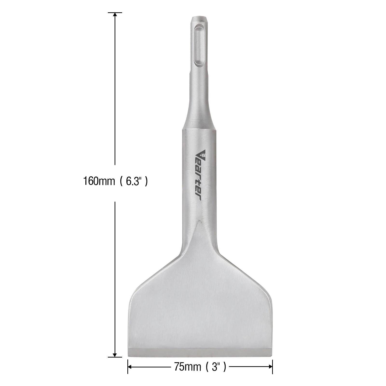 Vearter-broca de cincel de mampostería, martillo de demolición, rascador de suelo para eliminación de azulejos de hormigón, 75mm x 160mm, SDS Plus