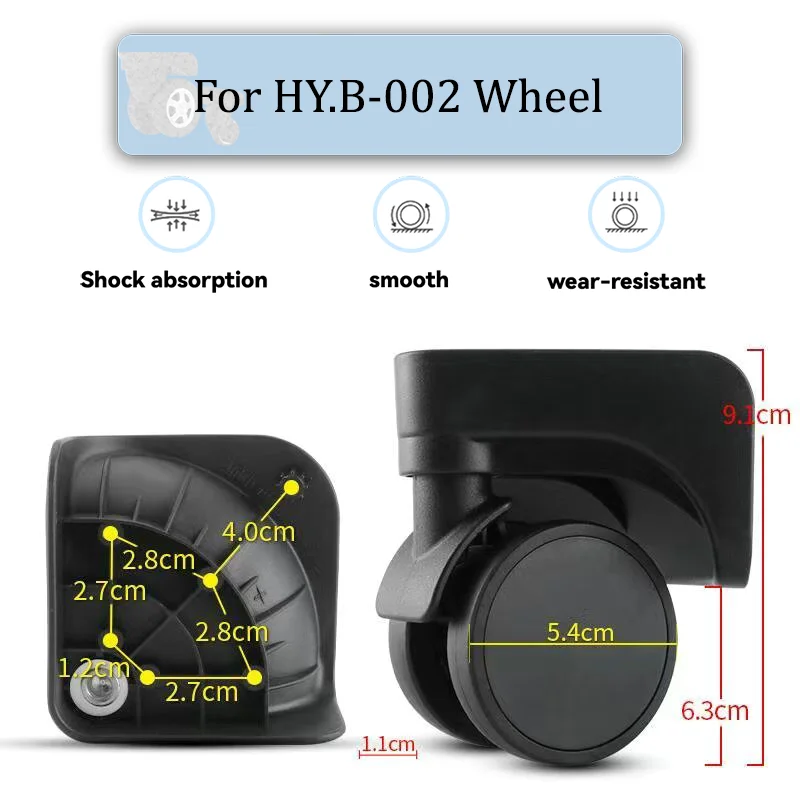 

For HY.B-002 Universal Wheel Replacement Easy to Install Travel Luggage Wheel Accessories Push And Pull Smooth Silent Wear