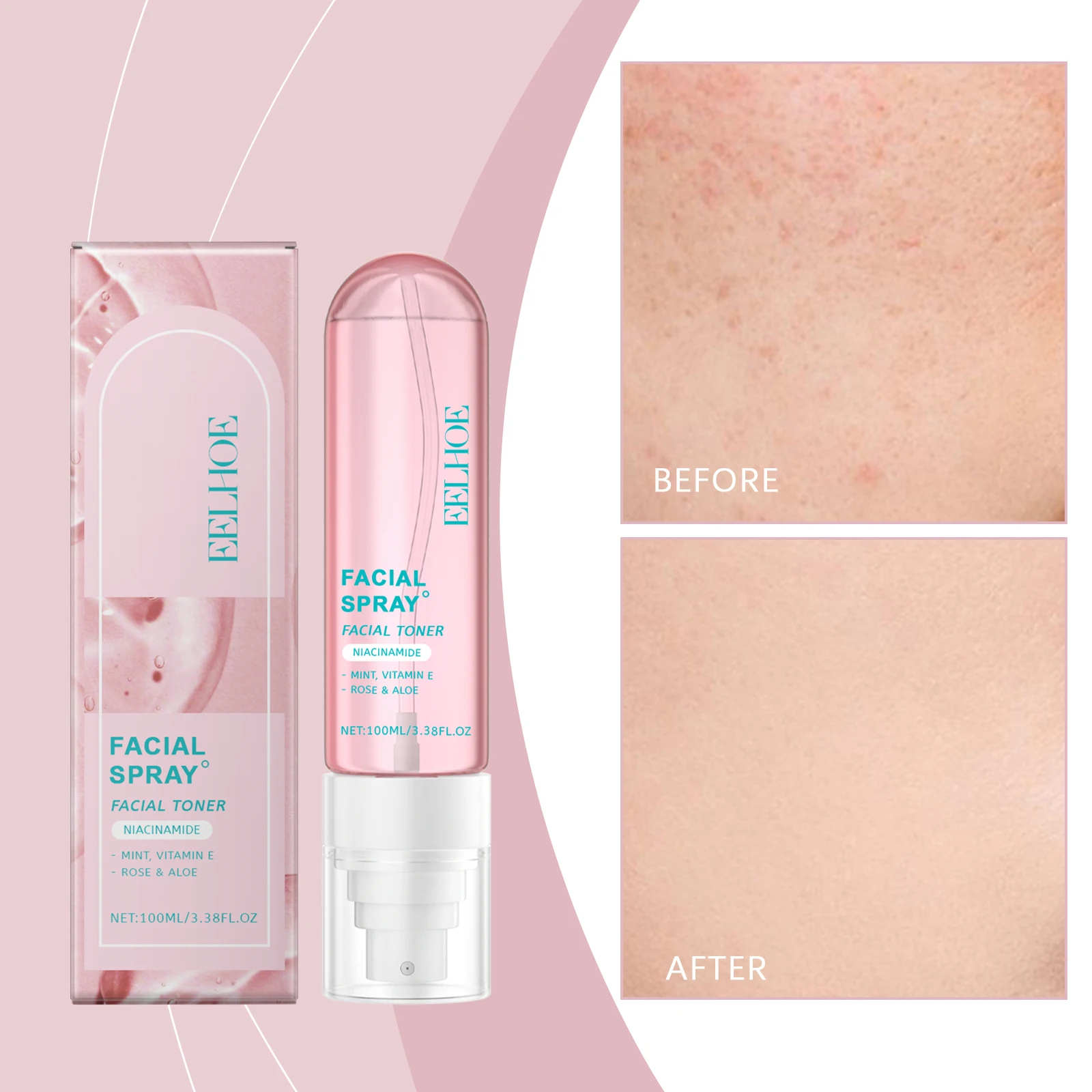 „Spray i tonik do twarzy z witaminą E – nawilżająca mgiełka dla blasku skóry, 100 ml (3,38 fl oz)”