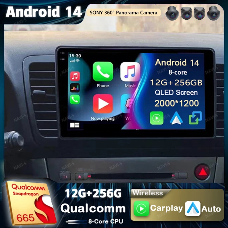 Android 14 For Subaru Outback 3 Legacy 4 2003 - 2009 LHD 2K QLED Android Car Radio Multimedia Video Player GPS Stereo CarPlay 4G