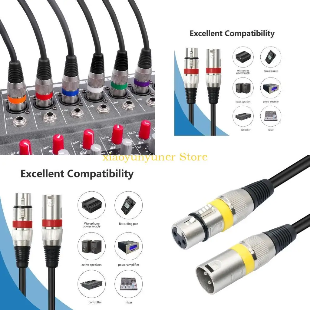 

P9JB 10Pcs 3Pin Cable 3Pin Microphone Cable 3pin 3Pin Speakers Cable Male to Female