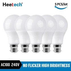 5pcs/Lot LED Bulb B22 Lamp 110V 220V 230V 240V Lampada Spotlight Table Lamp 3W 5W 7W 9W 12W 15W 18W 25W Cold Warm White Light