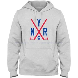 Nyr Retro Sticks-White 100% Cotton Hoodie T Shirt New York Ny Rangers Hockey Vintage Retro Henrik Lundqvist Mark Wayne Gretzky