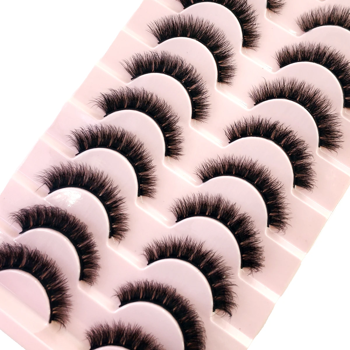NEU 10 Paar Katzenaugen-Wimpern, flauschige künstliche Nerzwimpern, 8D-Wimpernpackung, dramatische lange, dicke Volumenwimpern, falsche Wimpern – Detail 23