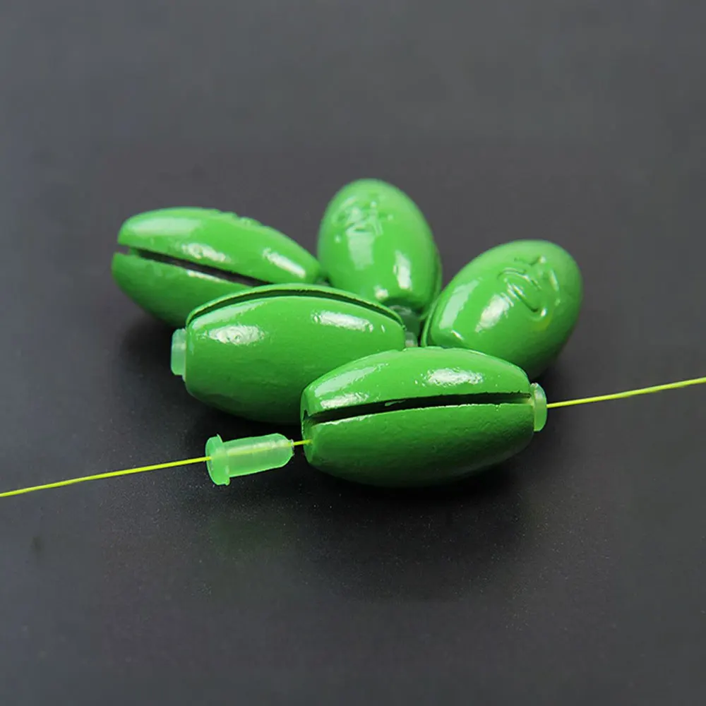 أوزان بيضة الصيد الرصاص الغطاسون القابلة للإزالة البيضاوي سبليت النار ثقالة زلة دودة الوزن تكساس كارولينا تلاعب باس صيد السمك عدة