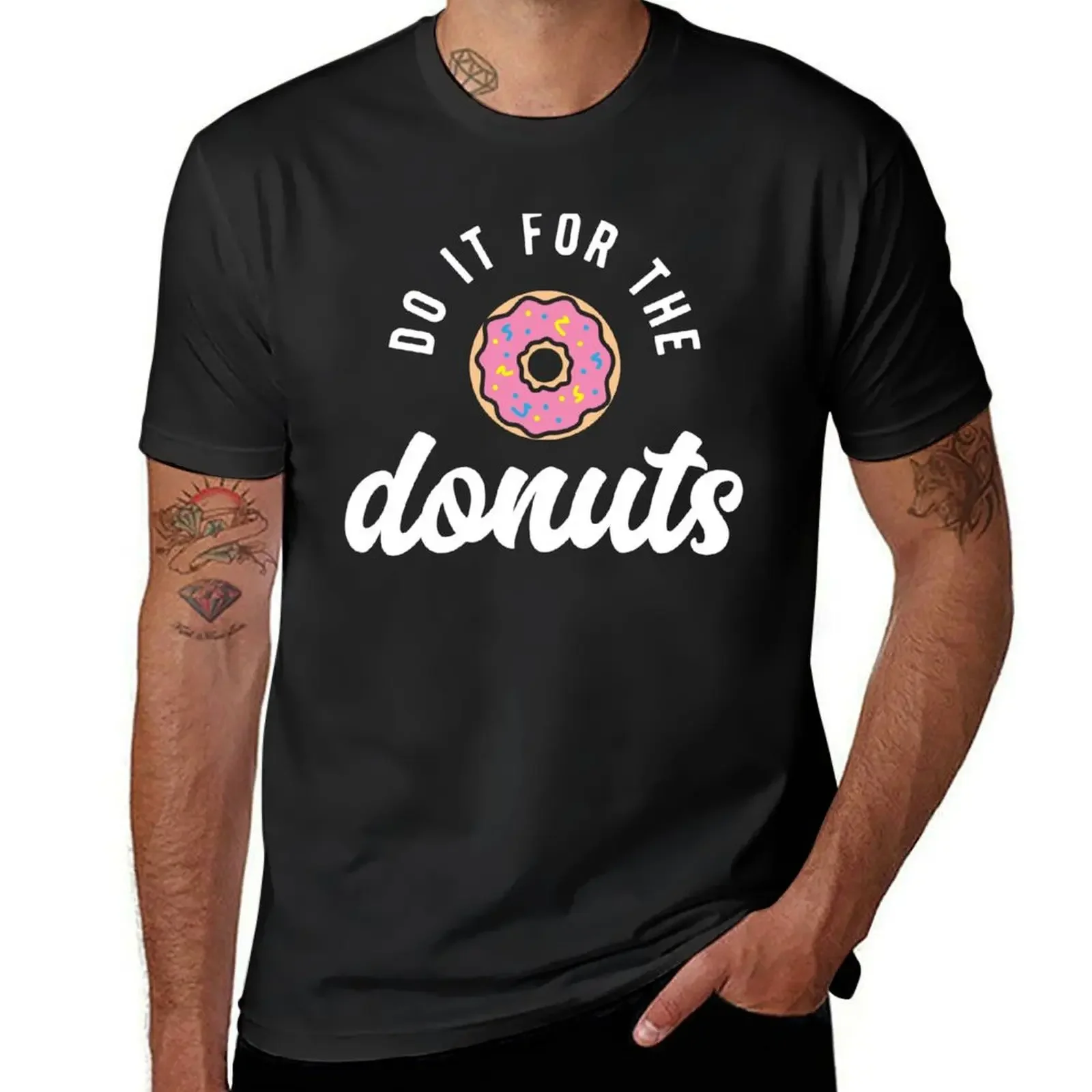 Do It For The Donuts T-Shirt new edition anime summer clothes baggy shirts Men's clothing