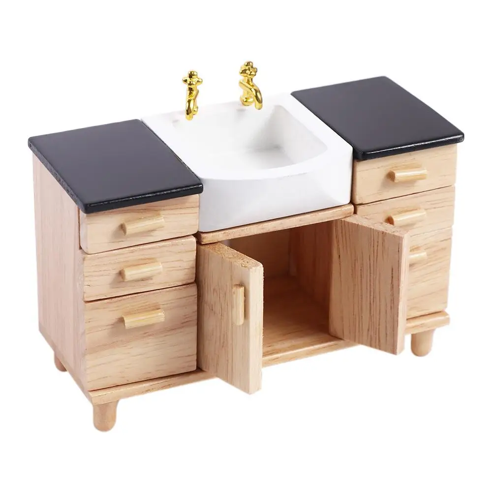 

Classic Toys House Accessories Pretend Play Home Toys Cabinet Bathroom Simulation Wash Basin Furniture Toys Kitchen Decoration