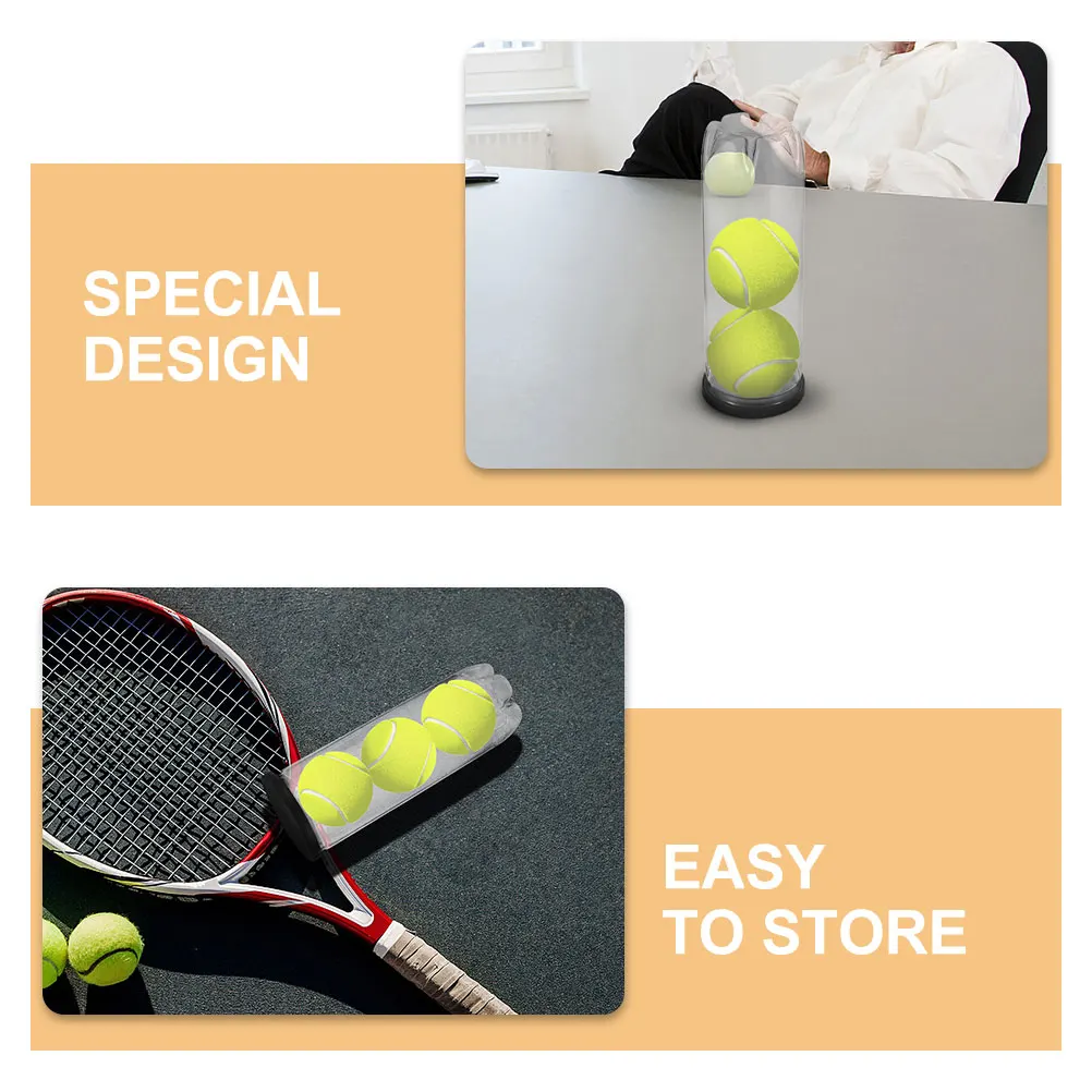 

5pcs Tennis Cylinders PVC Transparent Containers Black Lid Sports Supply Clear Balls Bottle Reusable Storage Portable Organizer