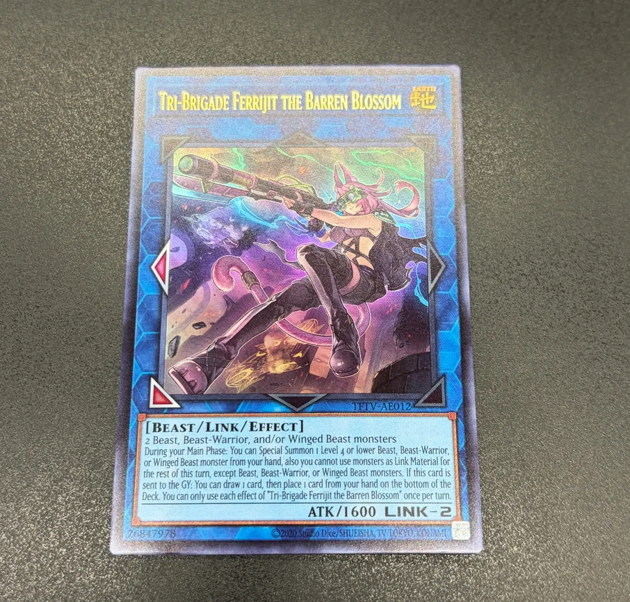 Yugioh KONAMI Duel Monsters TFTV-AE012 Tri-Brigade Ferrijit the Barren Blossom Ultra Asian English Collection Mint Card
